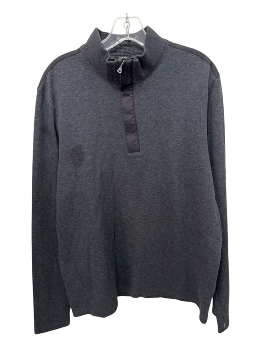 Boss NWT Size XL Gray Cotton Blend Solid Quarter Zip Men's Long Sleeve Shirt Gray / XL