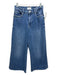 Frame Size 28 Light Med Wash Cotton Blend Denim Wide Leg Frayed Hem Crop Jeans Light Med Wash / 28