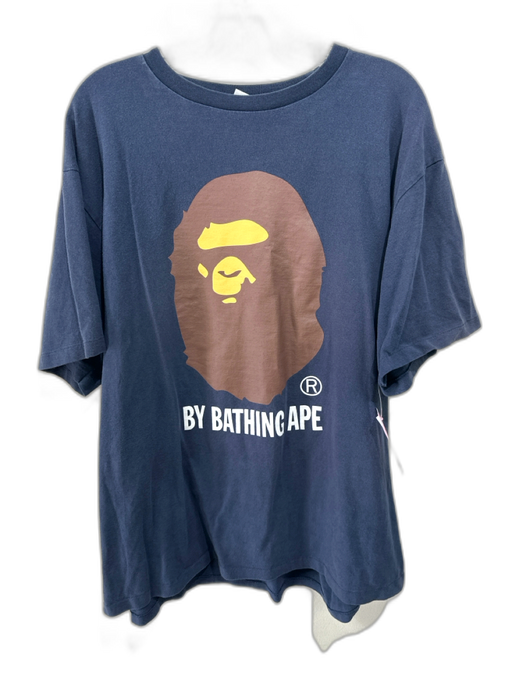 Bape Size XXL Blue & Brown Graphic Men's Short Sleeve Blue & Brown / XXL