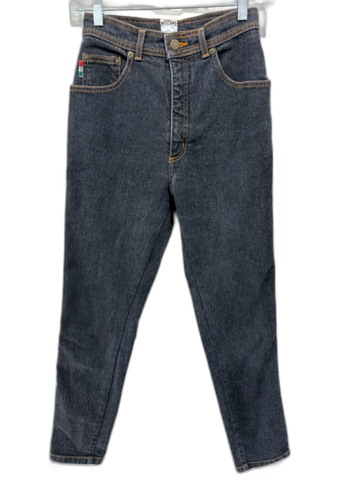 Moschino Jeans Size 26 Black Wash Cotton Blend High Rise Zip & Button Jeans Black Wash / 26