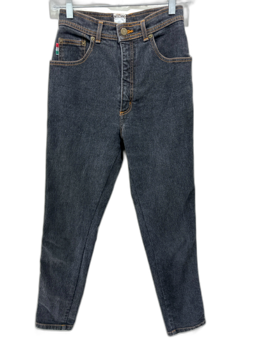 Moschino Jeans Size 26 Black Wash Cotton Blend High Rise Zip & Button Jeans Black Wash / 26