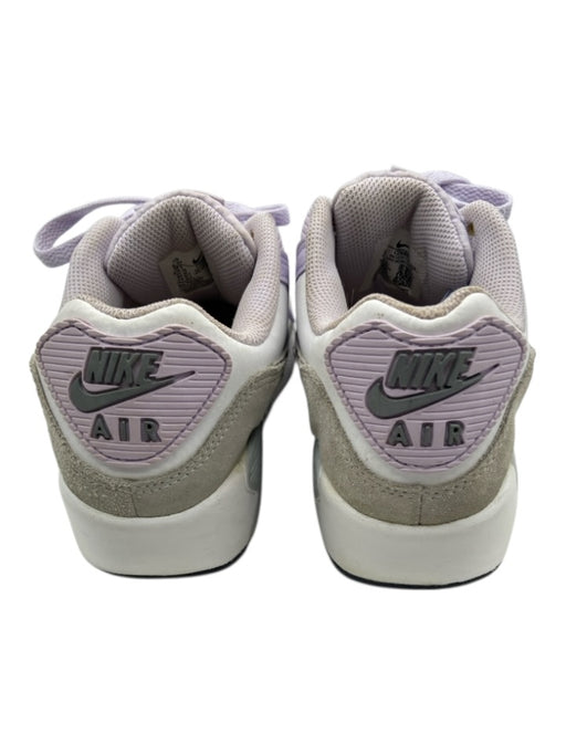 Nike Air Max Shoe Size 6.5Y White, Purple, Gray Leather Upper Lace Up Sneakers White, Purple, Gray / 6.5Y