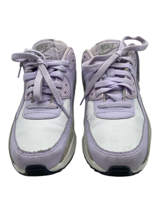 Nike Air Max Shoe Size 6.5Y White, Purple, Gray Leather Upper Lace Up Sneakers White, Purple, Gray / 6.5Y