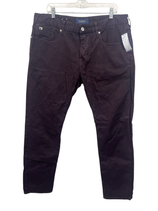 Scotch & Soda Size 36 Plum Cotton Blend Solid Slim Jean Men's Pants Plum / 36