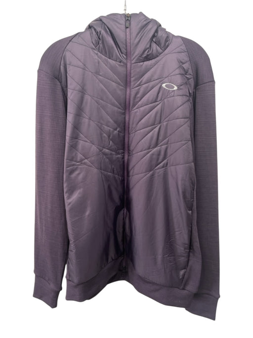 Oakley Size M Purple Synthetic Solid Zip UP Puffer Men's Jacket Purple / M