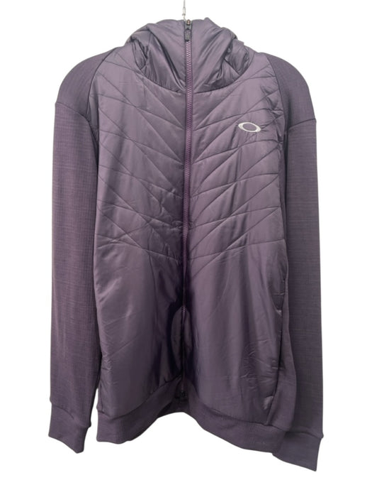 Oakley Size M Purple Synthetic Solid Zip UP Puffer Men's Jacket Purple / M