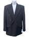 Oscar de la Renta Black Wool Solid Double Breasted Men's Blazer Black / 37