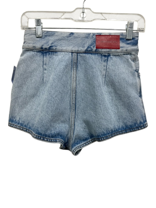 Alessandra Rich Size 25 Light Wash Cotton Denim High Waist Daisy Duke Shorts Light Wash / 25