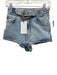 Alessandra Rich Size 25 Light Wash Cotton Denim High Waist Daisy Duke Shorts Light Wash / 25
