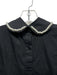 Simone Rocha Size 2 Black Cotton Pearl Detail Peter Pan Collar Button Down Top Black / 2