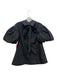 Simone Rocha Size 2 Black Cotton Pearl Detail Peter Pan Collar Button Down Top Black / 2