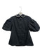 Simone Rocha Size 2 Black Cotton Pearl Detail Peter Pan Collar Button Down Top Black / 2