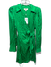 L'agence Size 2 Green Rayon & Viscose Long Sleeve Collar Wrap Dress Green / 2