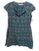 Roller Rabbit Size XXS Blue, Green, Multi Cotton Cap Sleeve Floral Print Dress Blue, Green, Multi / XXS