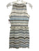 Tory Burch Size 2 Cream, Blue, Brown Cotton Striped Fringe Detail Back Zip Dress Cream, Blue, Brown / 2