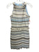 Tory Burch Size 2 Cream, Blue, Brown Cotton Striped Fringe Detail Back Zip Dress Cream, Blue, Brown / 2