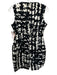 St John Size 4 Black & White Cotton Blend Abstract Print Sleeveless Dress Black & White / 4