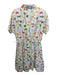 Cynthia Rowley Size M White, Red, Multi Linen & Rayon Quarter Button Dress White, Red, Multi / M