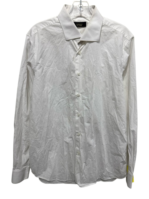 Cavali Size 16.5 White Cotton Solid Button Up Spread Collar Long Sleeve Shirt White / 16.5