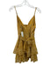 L'ATISTE Size M Yellow & White Polyester Sleeveless Tiered Striped Dress Yellow & White / M