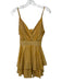 L'ATISTE Size M Yellow & White Polyester Sleeveless Tiered Striped Dress Yellow & White / M