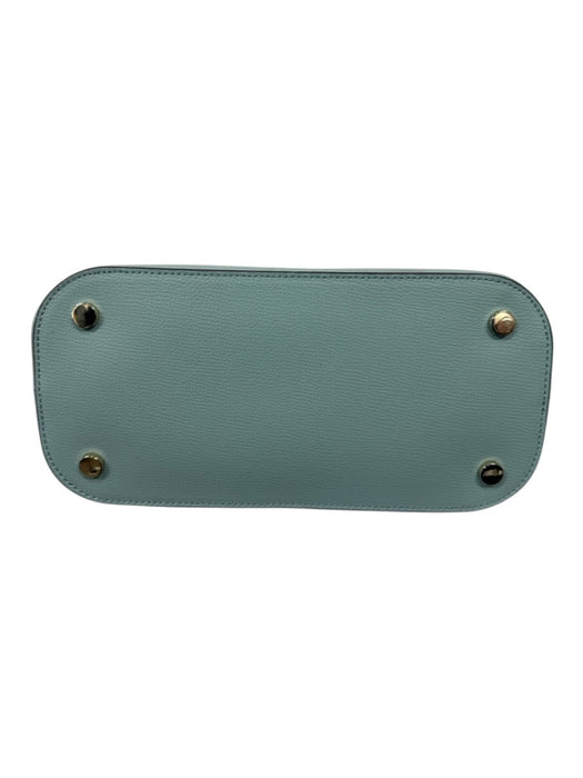 Kate Spade Robin's Egg Blue Pebble Leather Zip Close Double Handle Bag Robin's Egg Blue / Small