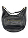 Margot Black Leather Single Handle Zip Close Crescent Shoulder Bag Black / Medium