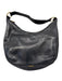 Margot Black Leather Single Handle Zip Close Crescent Shoulder Bag Black / Medium