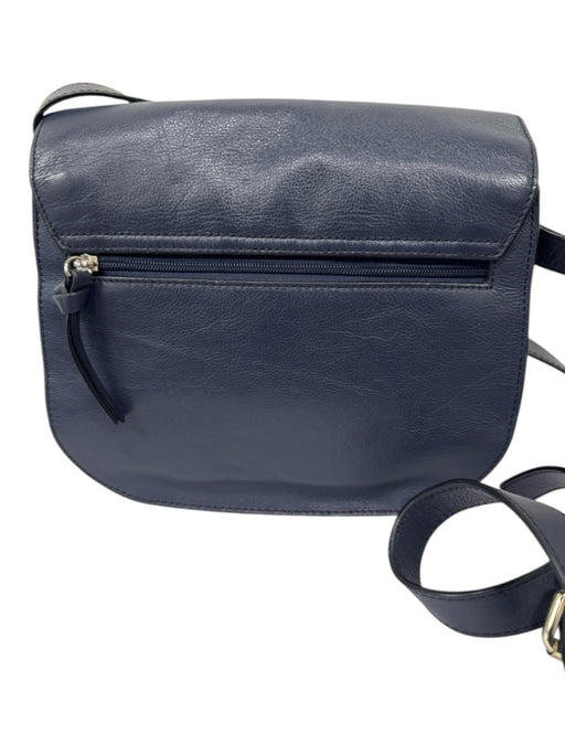 Lo & Sons Navy Blue Leather Foldover Satchel Adjustable Crossbody Bag Navy Blue / Small