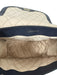 Lo & Sons Navy Blue Leather Foldover Satchel Adjustable Crossbody Bag Navy Blue / Small