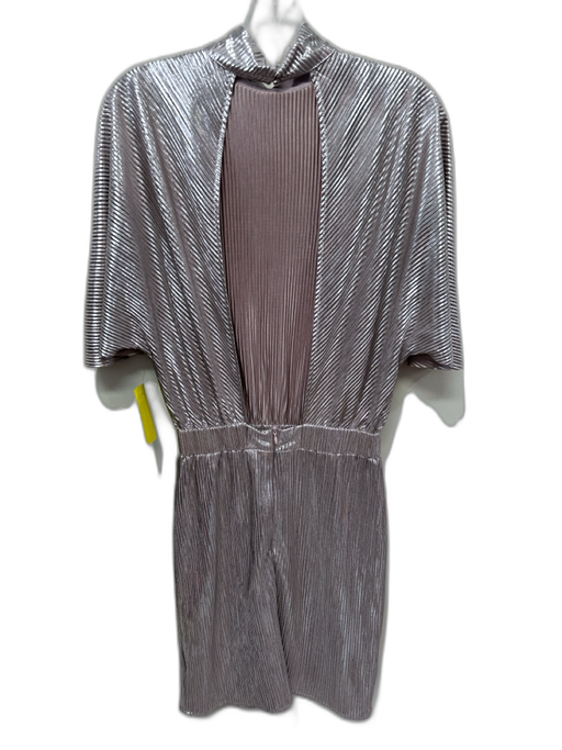 Molly Bracken Size XS Silver & Taupe Polyester & Viscose Metallic Stripe Dress Silver & Taupe / XS