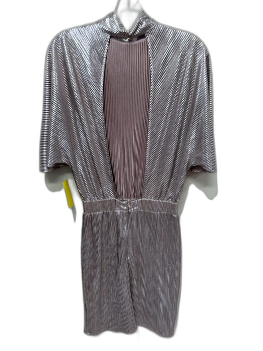 Molly Bracken Size XS Silver & Taupe Polyester & Viscose Metallic Stripe Dress Silver & Taupe / XS