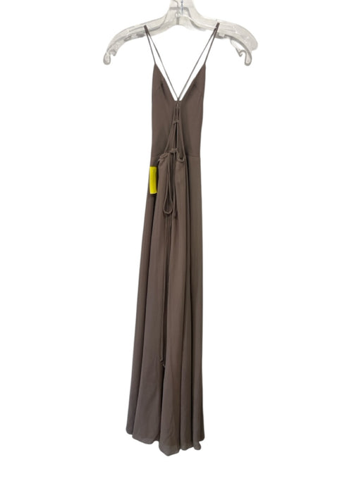 Show Me Your Mumu Size S Taupe Brown Polyester Chiffon Spaghetti Strap Gown Taupe Brown / S