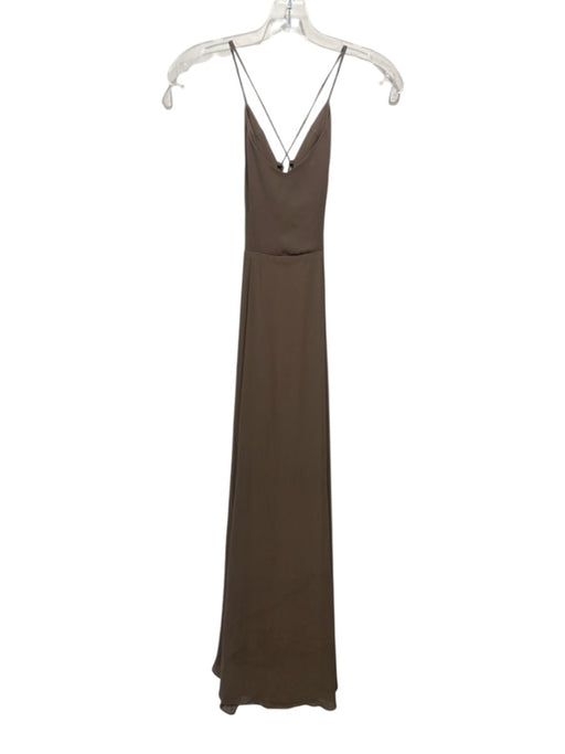 Show Me Your Mumu Size S Taupe Brown Polyester Chiffon Spaghetti Strap Gown Taupe Brown / S