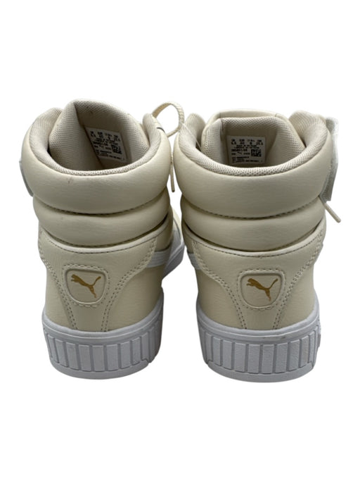 Puma Shoe Size 9 Cream & White Leather High Top Velcro Strap Platform Sneakers Cream & White / 9