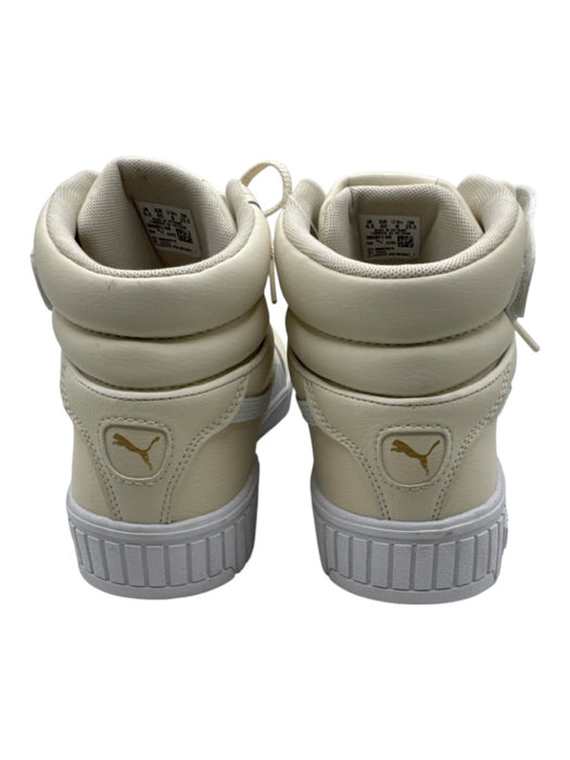 Puma Shoe Size 9 Cream & White Leather High Top Velcro Strap Platform Sneakers Cream & White / 9