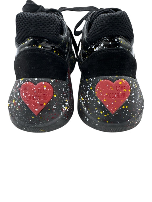 Love Moschino Shoe Size 37 Black & Multi textile upper Paint Splatter Sneakers Black & Multi / 37