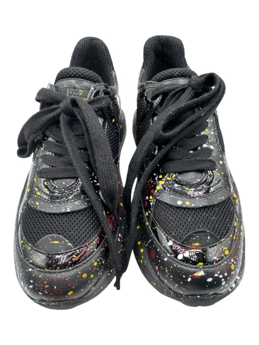 Love Moschino Shoe Size 37 Black & Multi textile upper Paint Splatter Sneakers Black & Multi / 37