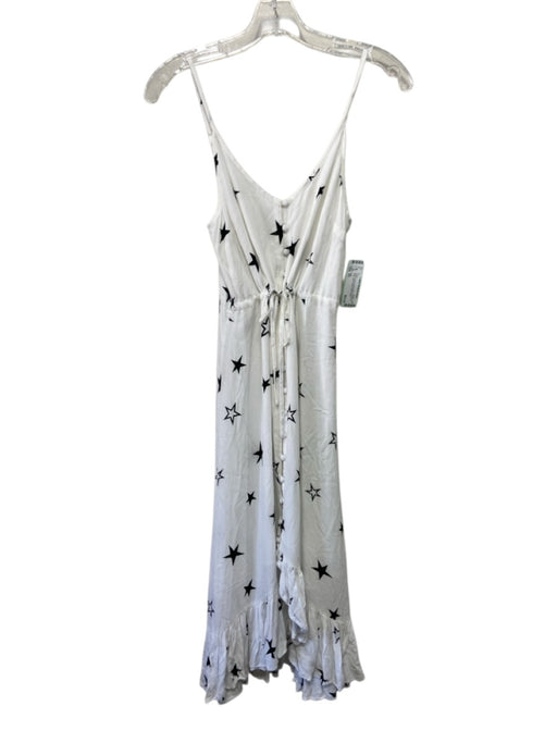 Rails Size XS White & Black Rayon Blend Spaghetti Strap stars Button Front Dress White & Black / XS