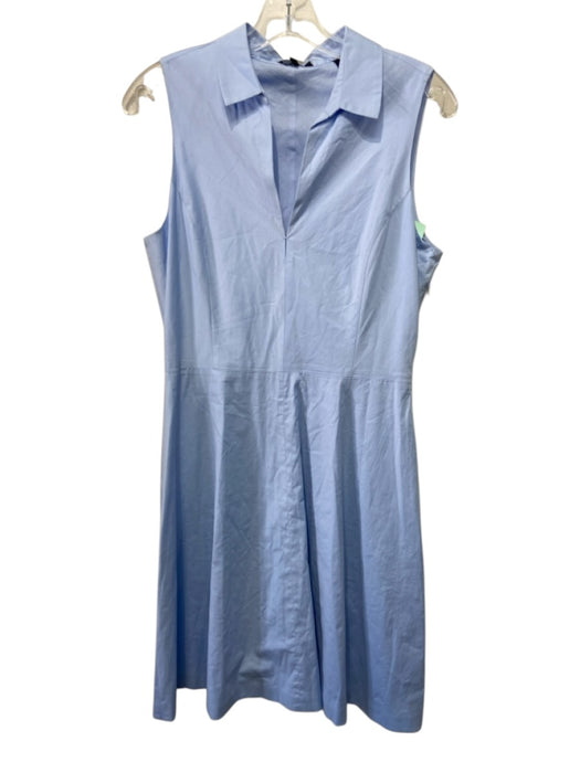 Theory Size 6 Light Blue Cotton Blend Sleeveless Collar Princess Seams Dress Light Blue / 6