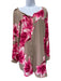 Yoana Baraschi Size Large Pink & Beige Polyester Long Sleeve Lillies Top Pink & Beige / Large