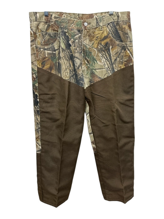 No Brand Size Est 36 Green Cotton Blend Camo Double Knee Khakis Men's Pants Green / Est 36