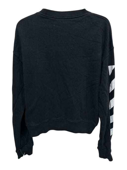 Off White Size XS Black & White Cotton & Acrylic logo Crew Long Sleeve Shirt Black & White / XS