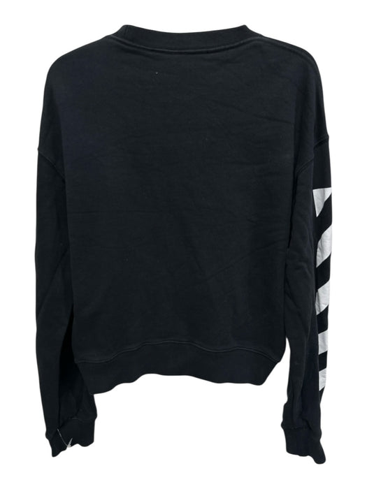 Off White Size XS Black & White Cotton & Acrylic logo Crew Long Sleeve Shirt Black & White / XS