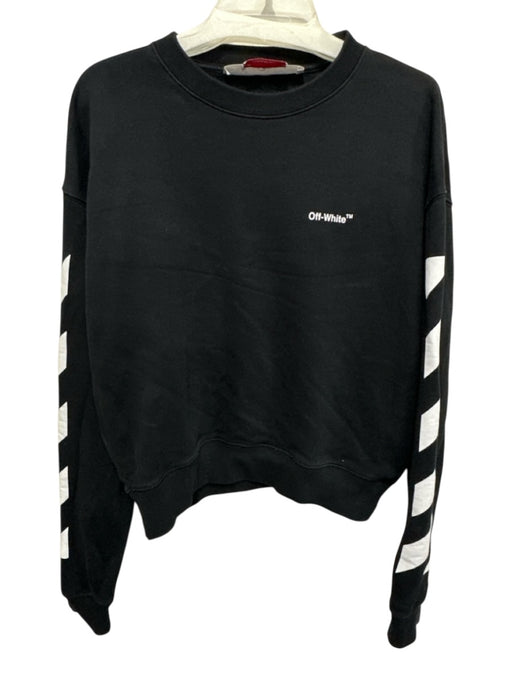 Off White Size XS Black & White Cotton & Acrylic logo Crew Long Sleeve Shirt Black & White / XS