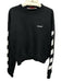 Off White Size XS Black & White Cotton & Acrylic logo Crew Long Sleeve Shirt Black & White / XS