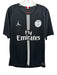 Jordan Size M Black Synthetic Solid Soccer Jersey Men's Short Sleeve Black / M