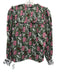Cleobella Size Small Green, Pink, White Long puff sleeve Floral Pintuck Top Green, Pink, White / Small