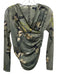 ALLSAINTS Size 4 Olive Green, Yellow, Gray Polyester Blend Long Sleeve Mesh Top Olive Green, Yellow, Gray / 4