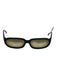 Fendi Black Acetate Oval Rectangle Yellow Tint Sunglasses Black